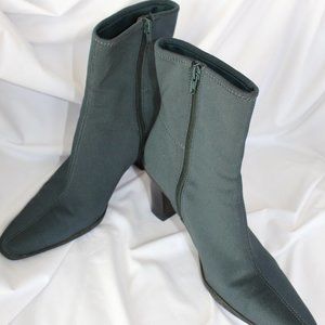 APOSTROPHE (Naomi) Neoprene Fabric Heeled Ankle Boots - TEAL